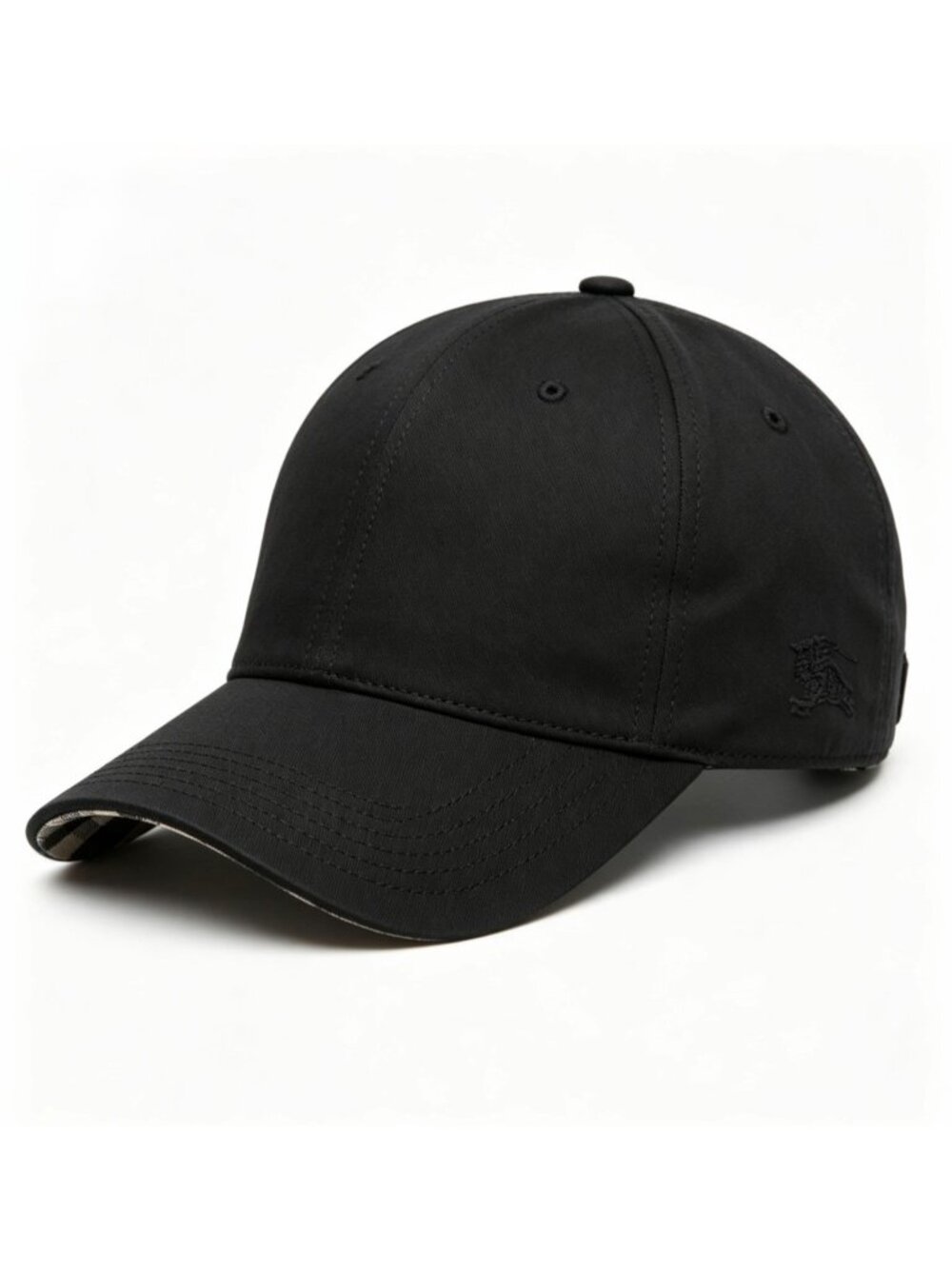 Burberry Check Lined Cotton Blend Baseball Cap Black M 8083524